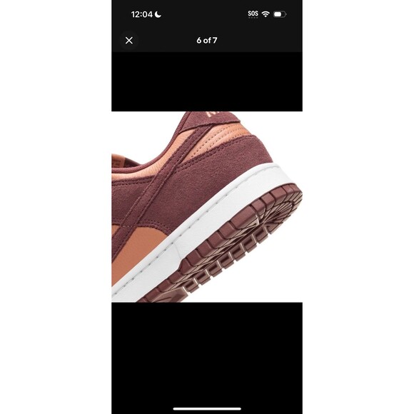 MENS NIKE DUNK LOW RETRO SE LEATHER/SUEDE_AMBER BROWN FQ8249-200-SIZE 8 - Picture 5 of 7